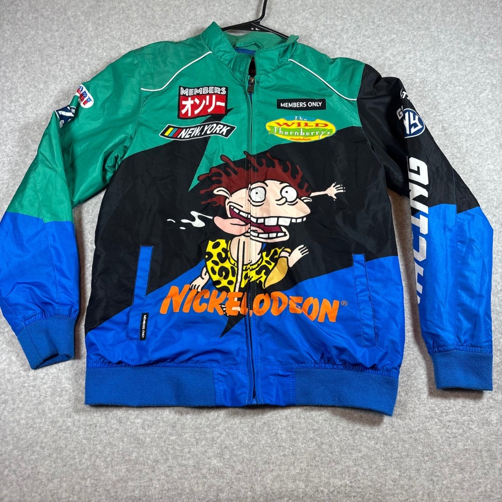 Members Only Jacket Mens M Multicolor Nickelodeon Wild Thornberrys Racing Zip